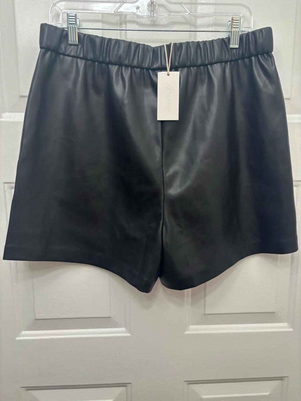 Z Supply Black High-Waist Faux Leather Shorts